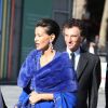 La princesse Lalla Meryem du Maroc et Jack Lang - Inauguration de l'exposition "Le Maroc contemporain" à l'Institut du monde arabe à Paris, le 14 octobre 2014.