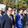 François Hollande et la princesse Lalla Meryem du Maroc - Inauguration de l'exposition "Le Maroc contemporain" à l'Institut du monde arabe à Paris, le 14 octobre 2014.