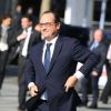 Le président François Hollande - Inauguration de l'exposition "Le Maroc contemporain" à l'Institut du monde arabe à Paris, le 14 octobre 2014.