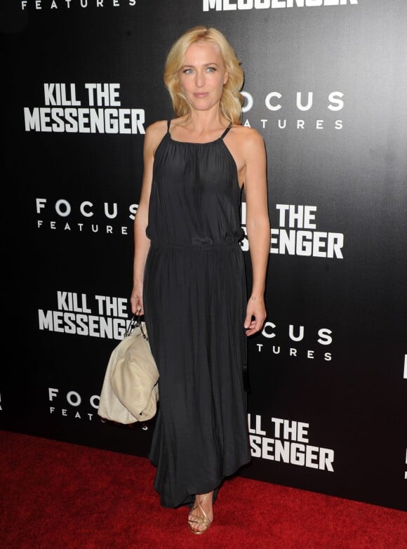 Gillian Anderson lors de la projection du film "Kill The Messenger" à New York, le 9 octobre 2014.