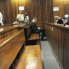 Oscar Pistorius à la North Gauteng High Court de Pretoria le 13 octobre 2014, lors des auditions précédant le verdict de son procès pour la mort de Reeva Steenkamp