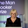 Camilla Parker Bowles, marraine du National Literacy Trust, lors de son discours le 14 octobre 2014 à Londres pour la remise du Man Booker Prize à l'Australien Richard Flanagan pour son roman The Narrow Road To The Deep North.