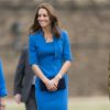 Kate Middleton lors de sa dernière mission officielle avant l'annonce de sa grossesse, le 5 août 2014 à la Tour de Londres.