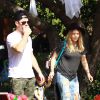 Hilary Duff et son mari Mike Comrie emmènent leur fils Luca à une fête d'Halloween à Los Angeles, le 18 octobre 2014.