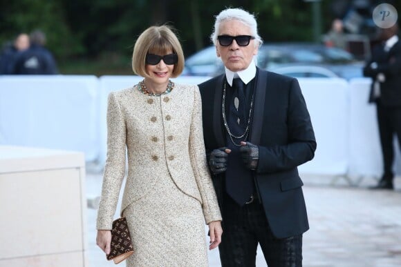 Anna Wintour et Karl Lagerfeld - Inauguration de la Fondation Louis Vuitton à Paris le 20 octobre 2014