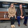 Chantal Ladesou et Daniel Russo - Michel Drucker célèbre ses 50 ans de télévision entouré de ses amis à l'occasion du passage du 'Train De La Télé' en gare de Caen, sa région natale, le 21 octobre 2014.