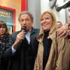 Michèle Bernier, Michel Drucker et Chantal Ladesou - Michel Drucker célèbre ses 50 ans de télévision entouré de ses amis à l'occasion du passage du 'Train De La Télé' en gare de Caen, sa région natale, le 21 octobre 2014.