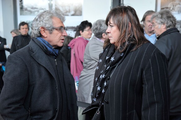 Michel Boujenah et Michèle Bernier - Michel Drucker célèbre ses 50 ans de télévision entouré de ses amis à l'occasion du passage du 'Train De La Télé' en gare de Caen, sa région natale, le 21 octobre 2014.
