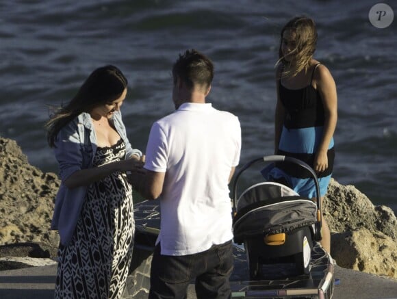 Exclusif - David Arquette demande en mariage sa compagne Christina McLarty à Malibu le 2 juillet 2014. David a fait sa demande en présence de fille Coco et de son jeune fils Charlie.