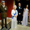 Les statues de cire de Kate Middleton et du prince William, représentés tels qu'à la soirée organisée par les Baftas en juillet 2011, au Musée Madame Tussauds de New York ont reçu les renforts de celles de la reine Elizabeth II et du prince Harry, dévoilées le 23 octobre 2014.