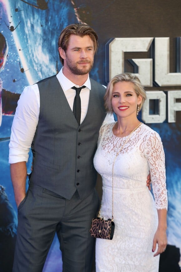 Chris Hemsworth et Elsa Pataky - Première de " Guardians of the Galaxy " à Londres, le 24 juillet 2014