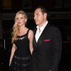 Lara Stone et son mari David Walliams arrivent à la Chiltern Firehouse pour assister à la soirée d'anniversaire de Mario Testino, sur le thème de "Gatsby le Magnifique". Londres, le 29 octobre 2014.