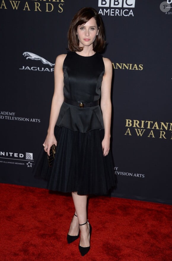 Felicity Jones lors des Britannia Awards des BAFTA à Los Angeles, au sein du Beverly Hilton Hotel le 30 octobre 2014