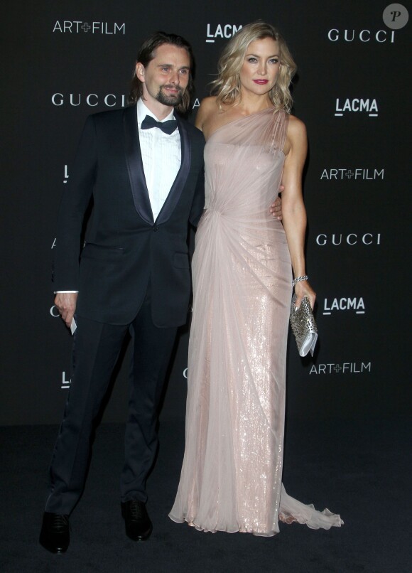 Kate Hudson et son fiancé Matthew Bellamy lors de la soirée "LACMA Art + Film Gala" à Los Angeles, le 1er novembre 2014.
