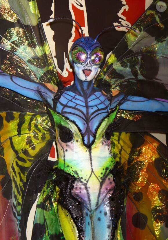 Heidi Klum déguisée en papillon alien lors de la soirée organiée par Heidi Klum au TAO Downtown à New York, le 31 octobre 2014.