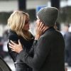 Exclusif - Heidi Klum et Vito Schnabel s'embrassent devant l'aéroport d'Orly à Paris, le 24 octobre 2014.