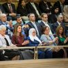 Rania de Jordanie et la famille royale au Parlement à Amman le 2 novembre 2014 lors du Discours du Trône pour la cérémonie d'inauguration de la seconde session du 17e Parlement par le souverain.