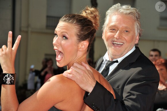 Gilbert Rozon et Lorie. Le jury de "La France a un incroyable talent" arrive au Théâtre André Malraux de Rueil-Malmaison pour le début des auditions. Le 8 septembre 2014.