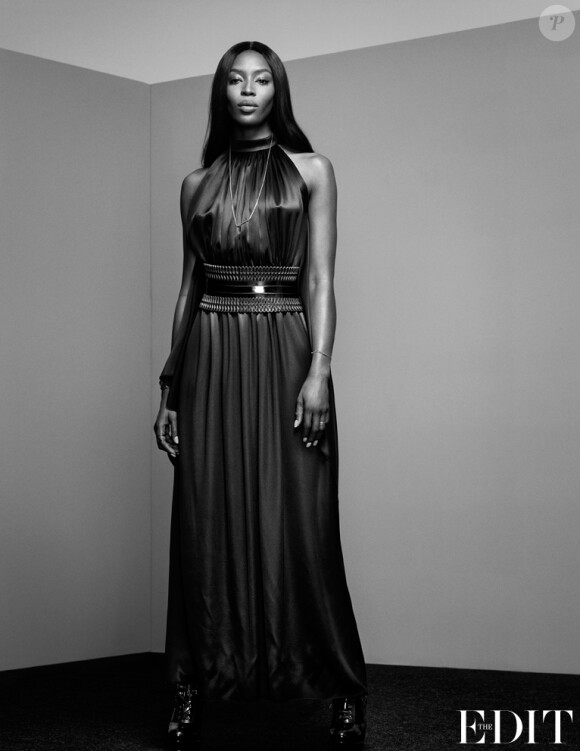 Naomi Campbell, photographiée par Nico pour le nouveau numéro de The Edit. Robe Givenchy, ceinture et chaussures Alaïa, collier Maria Black.