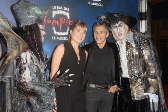 Nagui et Mélanie Page - Générale de la comédie musicale Le Bal des Vampires, au théâtre Mogador à Paris, le 16 octobre 2014