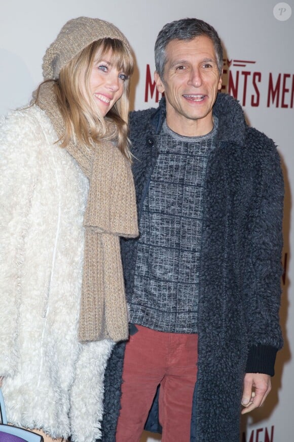 Nagui et sa femme Mélanie Page - Première du film "Monuments Men" à l'UGC Normandie à Paris le 12 février 2014.