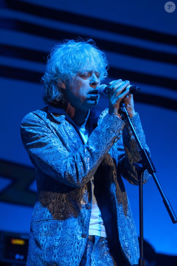 Bob Geldof et son groupe Boomtown Rats en concert au festival Guilfest à Guilford. Le 18 juillet 2014.