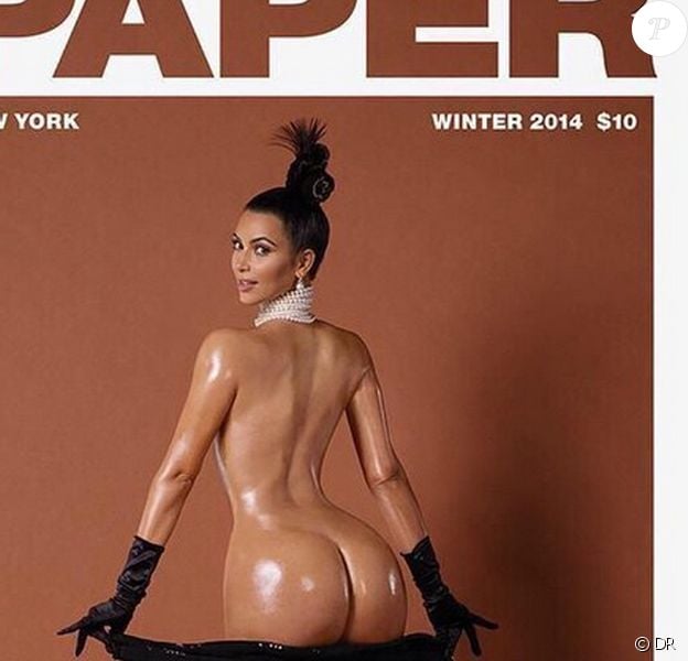 Kim Kardashian photographiée (et dénudée) à Paris par Jean-Paul Goude pour "Paper Magazine", hiver 2014.