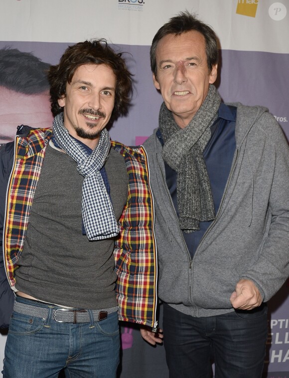 Arnaud Tsamere et Jean-Luc Reichmann - Générale du One Man Show d'Arnaud Ducret "Arnaud vous fait plaisir" à l'Alhambra à Paris, le 13 novembre 2014.