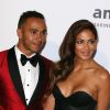 Lewis Hamilton et sa compagne Nicole Scherzinger lors de la soirée "AmfAR's 21st Cinema Against AIDS" à l'Eden Roc au Cap d'Antibes en marge du festival du film de Cannes, le 22 mai 2014