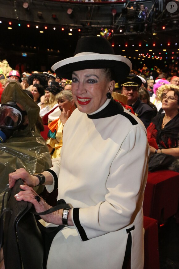 Exclusif - Geneviève de Fontenay à la soirée Ze Fiesta à l'Olympia, pour les 40 ans de carrière de Patrick Sébastien, le vendredi 14 novembre 2014.