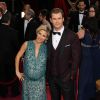 Elsa Pataky (habillée en Elie Saab) enceinte et son mari Chris Hemsworth - 86ème cérémonie des Oscars à Hollywood, le 2 mars 2014.