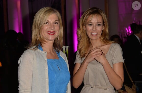 Michèle Laroque et Nezha Alaoui (fondatrice de Mayshad Luxury) - Lancement de la Maison Mayshad Luxury et de son premier sac le "BFF" au Park Hyatt à Paris, le 18 novembre 2014.
