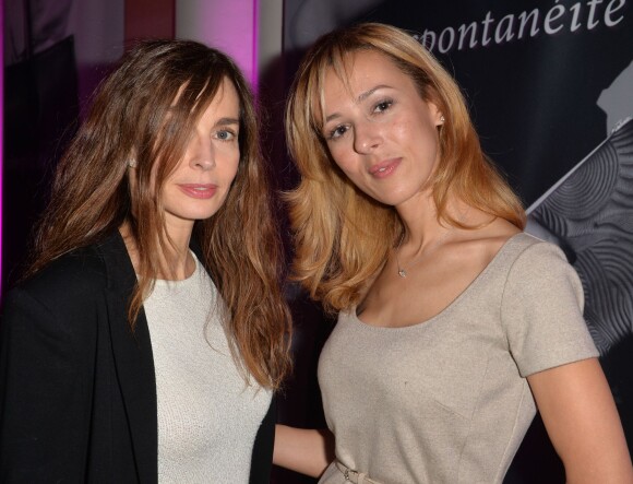 Anne Parillaud et Nezha Alaoui (fondatrice de Mayshad Luxury) - Lancement de la Maison Mayshad Luxury et de son premier sac le "BFF" au Park Hyatt à Paris, le 18 novembre 2014.