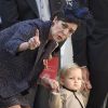 Sacha Casiraghi, surveillé par sa grand-mère la princesse Caroline de Hanovre, assistait avec la famille princière à la cérémonie de la prise d'armes dans la cour du palais princier à Monaco le 19 novembre 2014, jour de la Fête nationale.