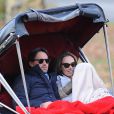 Tamara Ecclestone et son époux Jay Rutland profitent d'une ballade en calèche dans Central park en compagnie de leur fille Sophia, le 22 novembre 2014