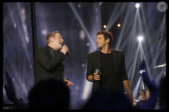 Exclusif - Le chanteur Garou, Patrick Bruel lors de l'édition 2014 de la "Fête de la chanson française" diffusée sur France 2, enregistrée au Studio TSF à Aubervilliers, le 21 novembre 2014.