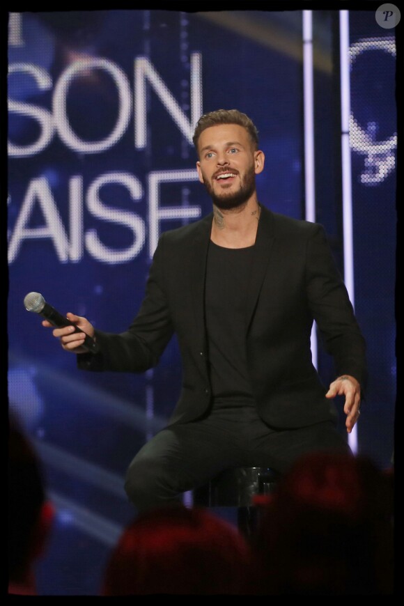 Exclusif - le chanteur M.Pokora (Matt Pokora) lors de l'édition 2014 de la "Fête de la chanson française" diffusée sur France 2, enregistrée au Studio TSF à Aubervilliers, le 21 novembre 2014.