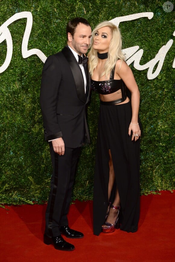 Tom Ford and Rita Ora arriving at the British Fashion Awards in London, UK, December 1, 2014. Photo by Doug Peters/PA Photos/ABACAPRESS.COM02/12/2014 - London