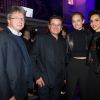 Farida Khelfa, son mari Henri Seydoux, Amber Valletta à la maison Jean Paul Gaultier pour la présentation du Projet Iccarre à Paris, le 1er décembre 2014, journée mondiale de lutte contre le Sida.