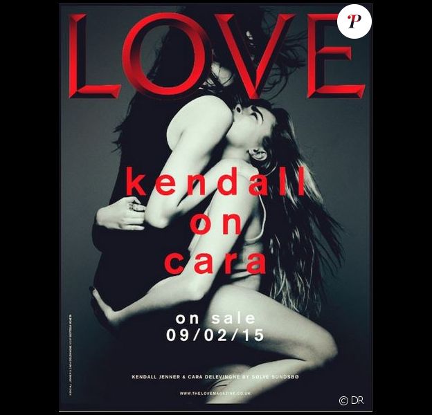 Kendall Jenner et Cara Delevingne en couverture du nouveau numéro du magazine LOVE, en vente le 9 février 2014. Photo par Sølve Sundsbø.