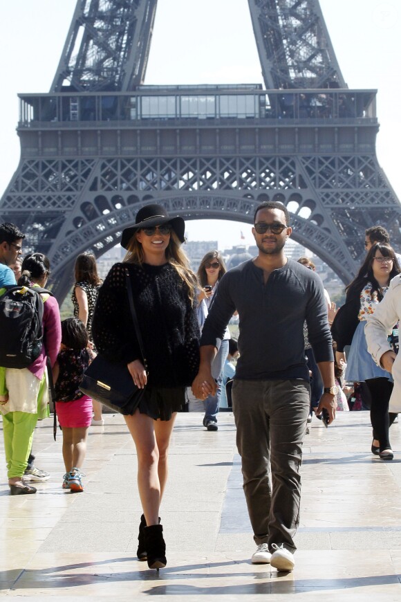 Exclusif - John Legend et Chrissy Teigen à Paris, le 12 septembre 2014.