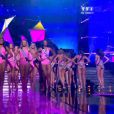  Les 33 Miss d&eacute;filent en maillot de bain, lors de la c&eacute;r&eacute;monie de Miss France 2015 sur TF1, le samedi 6 d&eacute;cembre 2014. 