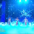  Les 5 Miss finalistes d&eacute;filent dans l'univers de la Reine des Neiges, lors de la c&eacute;r&eacute;monie de Miss France 2015 sur TF1, le samedi 6 d&eacute;cembre 2014. 