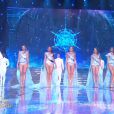  Les 5 Miss finalistes d&eacute;filent dans l'univers de la Reine des Neiges, lors de la c&eacute;r&eacute;monie de Miss France 2015 sur TF1, le samedi 6 d&eacute;cembre 2014. 