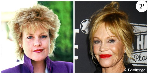 Melanie Griffith à Cannes en mai 1987 et à New York en novembre 2014. ©BESTIMAGE