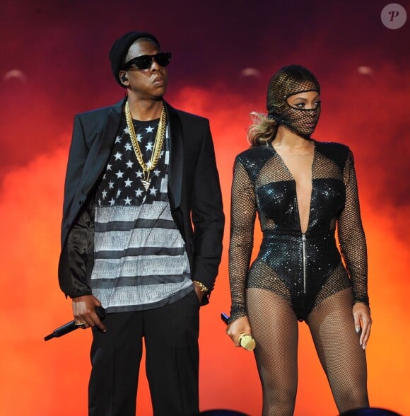 Jay Z et Beyoncé en concert à East Rutherford (New Jersey), le 11 juillet 2014.