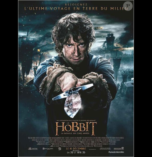 Affiche du film  Le Hobbit : la Bataille des Cinq Armées, en salles le 10 décembre 2014