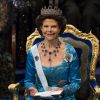 La reine Silvia de Suède - Cérémonie de remise des Prix Nobel à Stockholm le 10 décembre 2014
