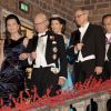 May-Britt Moser, le roi Carl Gustav de Suède, la reine Silvia de Suède et Carl-Henrik Heldin - Dîner de Gala en l'honneur des Prix Nobel à Stockholm en Suède le 10 novembre 2014.