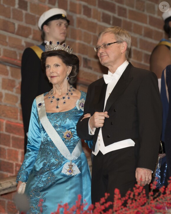 la reine Silvia de Suède et Carl-Henrik Heldin - Dîner de Gala en l'honneur des Prix Nobel à Stockholm en Suède le 10 novembre 2014.